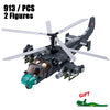 2024 Sluban WW2 Military Russia Air Weapon Mi-24 Helicopters Hind Model Building Blocks Classics Fighter Bricks Plane Toy