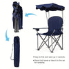 Portable Folding Beach Canopy Chair W/ Cup Holders Bag For Camping Hiking Outdoor