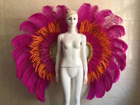 Two-Tone Feather Wing Backpiece Stage Costume Accessory