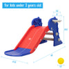 3 in 1 Freestanding Toddler Slide; Indoor Outdoor Playground with Basketball Hoop and Ball for Kids Under 3 Years