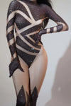 Crystal Illusion Rhinestone Bodysuit