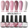 6/8Pcs Spring Pink Color Gel Nail Polish Set Semi Permanent Varnishes Nail Art Design Hybrid Soak Off UV LED Gel Manicure Kit