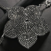 Crystal Flower Bust Chain Bra – Luxury Rhinestone Harness Top & Statement Lingerie for Raves, Festivals & Nightclub Events