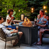 32 Inch Propane Fire Pit Outdoor Gas Fire Pit 50,000 BTU Steel Fire Pit Table with Lid Add Warmth and Ambience