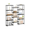 Triple Wide 5 Tier Bookshelf, Industrial Style Bookcases with 14 Shelves,Open Large Storage Bookshelves ShelvingHome Office