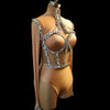 Crystal Tube Top, High-Waist Shorts & Bolero Jacket 3-Piece Performance Costume Set