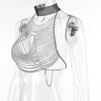 Crystal Chest Chain Body Harness Crop Top & Festival Party Jewelry