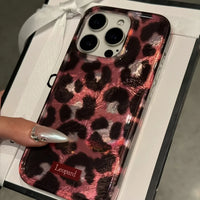 Stylish Laser Leopard Print Phone Case for iPhone 15 Pro Max Cases iPhone 11 12 13 14 16 XS X XR 7 8 16 Plus SE 2022 Soft Cover