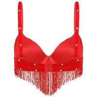 The Stardust Oasis Sirena – Sequined Tassel & Rhinestone Push-Up Belly Dance Bra Top