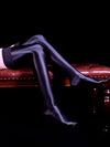 80D Lace Trim Oil Shiny Thigh-High Stockings Glossy Shaping Lingerie Stockings