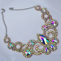 AB Rhinestone Chain Clasp Necklace