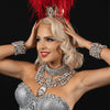 Rhinestone Headpiece Necklace & Earring Set