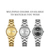 Women's Stainless Steel Watch Black Dial Dual Calendar