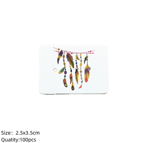 100pcs Cardboard Earring Display Card Paperboard Jewelry Label Hanging for Entrepreneurship Selling Small Businesses Packaging