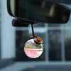 Car Air Freshener Flower Bottle Hanging Perfume Pendant Fragrance Empty Glass Bottle Essential Oils Diffuser Automobile Ornament