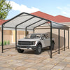 10x15 Carport Garage with Enhanced Base for Car, Boats and Truck, Heavy Duty Metal Galvanized Outdoor Carport Garage