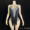 Custom Fringe Rhinestone Bodysuit & Stage Performance Dance Costume
