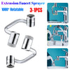 1080° Rotatable Extension Faucet Sprayer Head Universal Faucet-Extender 2 Modes Stainless Steel Bathroom Tap Extend Adapter