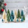 Artificial Mini Wooden Christmas Tree Blue Green White Gold Tower Pine Small Sisal Christmas Tree Tabletop Ornament Decor