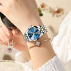 Women's Blue Sunburst Dial Two Tone Stainless Watch