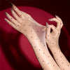Ultra-Thin 1D Dot Oil Shiny Opera Length Gloves Sheer Glossy Performance Gloves