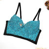 Colored Rhinestone Longline Costume Bra