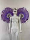 Showgirl Feather Wing Backpiece with Rhinestone Scroll Frames
