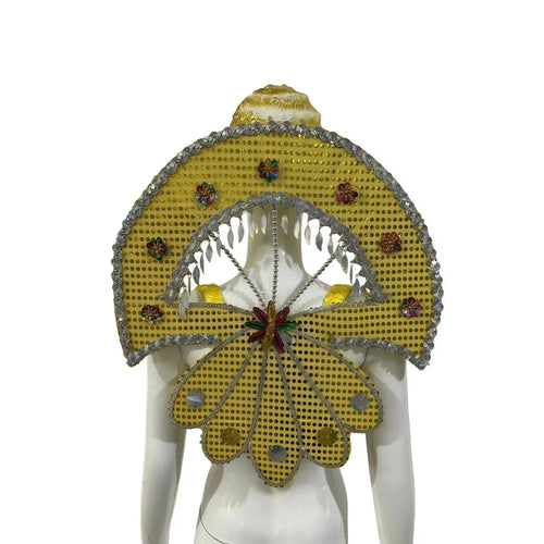 Sequined Butterfly-Style Costume Backpiece with Draped Chain