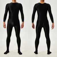 Candy Color Oil Glossy Full-Body Shaping Bodysuit Satin Smooth Leotard