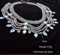 Multi layered Wave Rhinestone Necklace & Earring Set