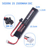 7.4v 2500mAh Lipo Battery for Water Gun 2S 7.4V Rechargable battery for Mini Airsoft BB Air Pistol Electric Toys Guns Parts