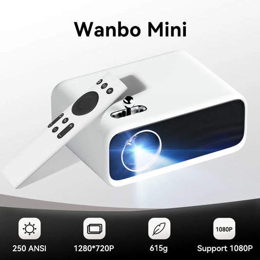 Wanbo Mini Portable Multimedia 720P Smart Projector Proyector Home Theater Video Beam LED 250 ANSI Projector Full HD