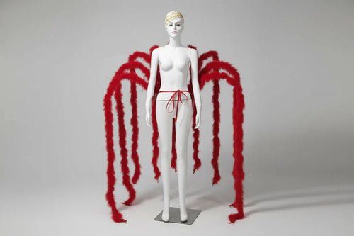 Long Feather Waterfall Backpiece Costume Accessory