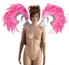 Showgirl Feather Wing Backpiece with Rhinestone Scroll Frames