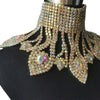 Rhinestone Glass Pendant Necklace & Earring Set