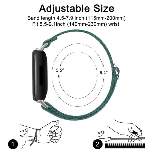 Fitbit Inspire 3, 2, 1, HR Nylon Band - Breathable Strap