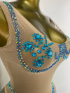 Geometric Rhinestone Mesh Performance Bodysuit