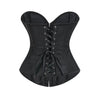 Victorian Floral Jacquard Overbust Corset Front Busk Lace-Up Bustier Top