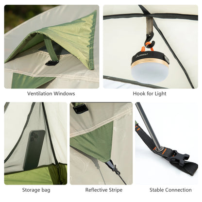 BISINNA Ultralight Outdoor Camping Tent 2 Person Double Layer Waterproof Portable Easy to Set up Tent for Hiking Travelli