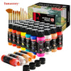 Fantastory 28 Classic Colors Acrylic Paint Set, Professional Craft Paint With 12 Brushes, Suitable for Wood/ Stons/ Model/ Rock
