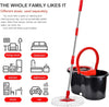 360° Spin Mop Bucket Sets with Wring System in 3 Microfiber Heads, Stainless Steel Basket 61