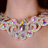 AB Rhinestone Chain Clasp Necklace