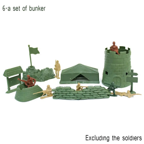 Toy Model Action Figure Plastic Soldiers Model Men Figures 12 Poses Soldiers Aircraft Tanks Turret Children Boy Gift