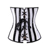 Gothic Striped Satin Halter Underbust Corset Vest 12 Spiral Steel Bones Bustier