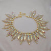 AB Gold Rhinestone Crystal Necklace & Earring Set