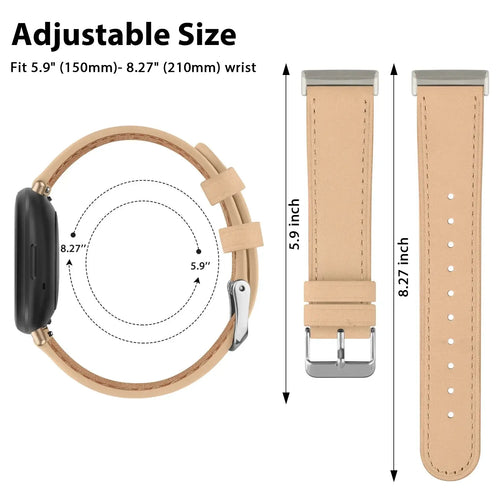 Fitbit Versa & Sense Leather Band - Premium Classic Design