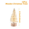 Artificial Mini Wooden Christmas Tree Blue Green White Gold Tower Pine Small Sisal Christmas Tree Tabletop Ornament Decor