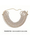 Multi Layered Rhinestone Chain Choker Necklace