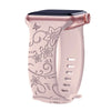 Apple Watch Silicone Strap - Floral Engraved, Soft and Waterproof