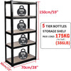 Shelving Units,5 Tier Garage Shelf Unit Metal Shelves Storage Boltless Rack,Workshop Adjustable For Warehouse,Home,Office&Pantry